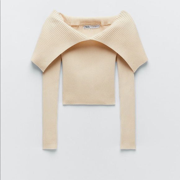 BLOGGERS FAV ZARA OFF SHOULDER FITTED KNIT TOP - Picture 15 of 16